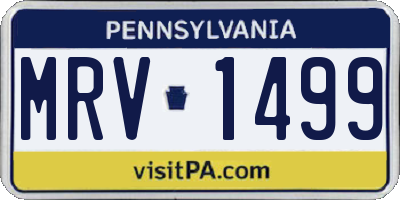 PA license plate MRV1499