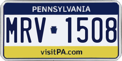 PA license plate MRV1508