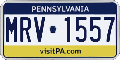 PA license plate MRV1557