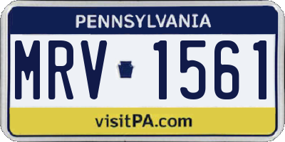 PA license plate MRV1561