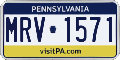 PA license plate MRV1571