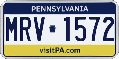 PA license plate MRV1572