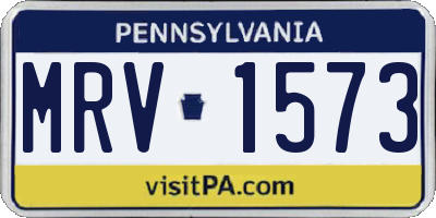 PA license plate MRV1573