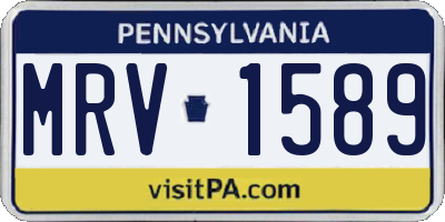 PA license plate MRV1589