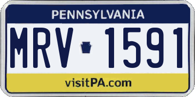 PA license plate MRV1591