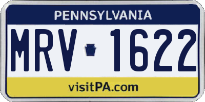 PA license plate MRV1622