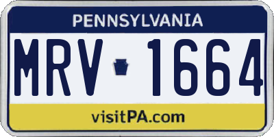 PA license plate MRV1664