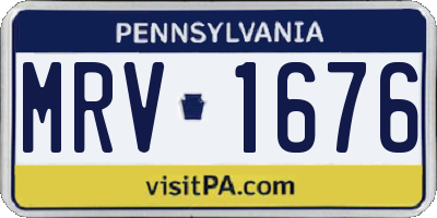 PA license plate MRV1676