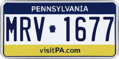 PA license plate MRV1677