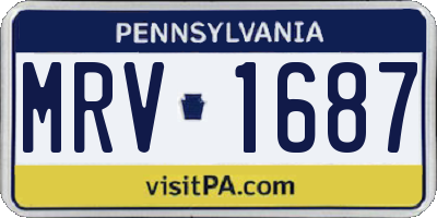 PA license plate MRV1687