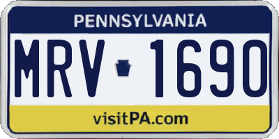 PA license plate MRV1690