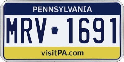 PA license plate MRV1691
