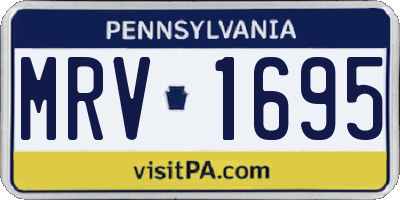 PA license plate MRV1695
