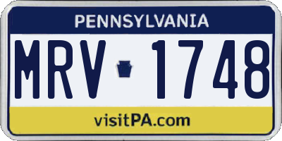 PA license plate MRV1748