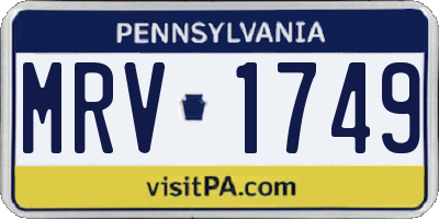 PA license plate MRV1749