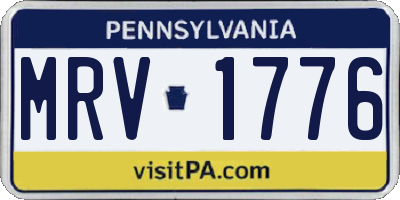 PA license plate MRV1776