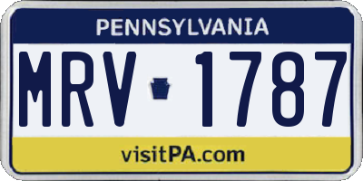 PA license plate MRV1787