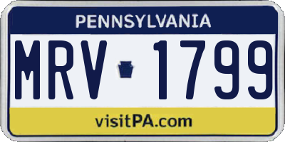 PA license plate MRV1799