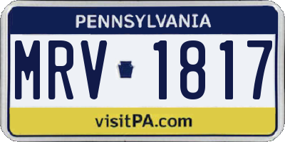 PA license plate MRV1817
