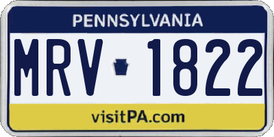 PA license plate MRV1822