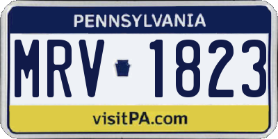 PA license plate MRV1823