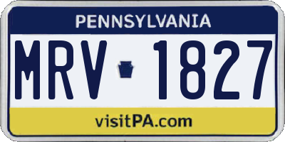 PA license plate MRV1827