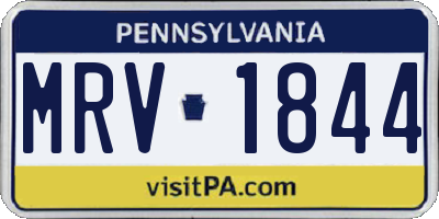 PA license plate MRV1844