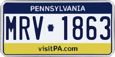 PA license plate MRV1863