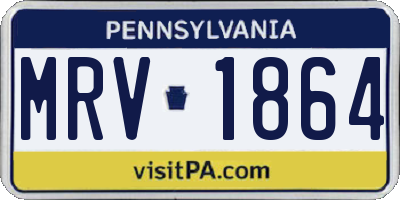 PA license plate MRV1864