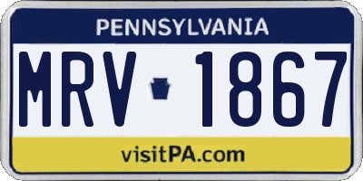 PA license plate MRV1867