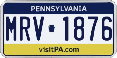 PA license plate MRV1876