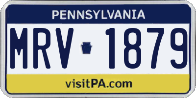 PA license plate MRV1879