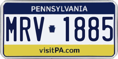 PA license plate MRV1885
