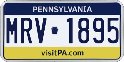PA license plate MRV1895
