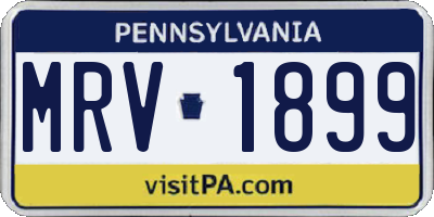 PA license plate MRV1899
