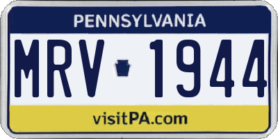 PA license plate MRV1944