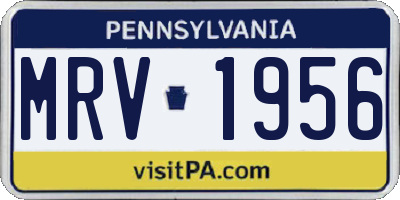 PA license plate MRV1956