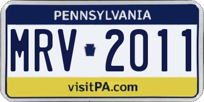 PA license plate MRV2011