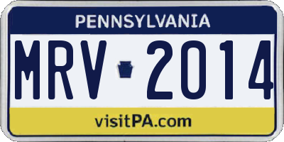 PA license plate MRV2014