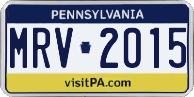PA license plate MRV2015
