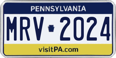 PA license plate MRV2024