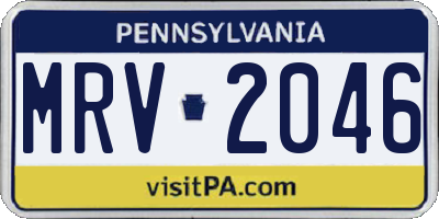 PA license plate MRV2046
