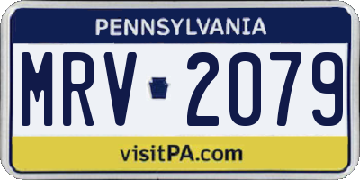 PA license plate MRV2079