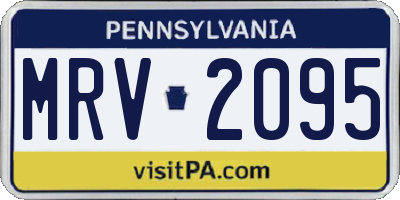 PA license plate MRV2095