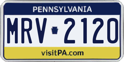 PA license plate MRV2120