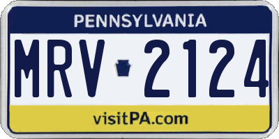 PA license plate MRV2124