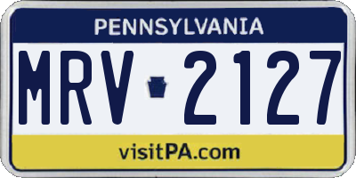 PA license plate MRV2127
