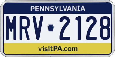 PA license plate MRV2128