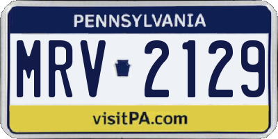 PA license plate MRV2129