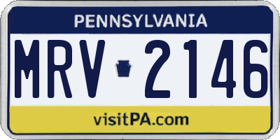 PA license plate MRV2146